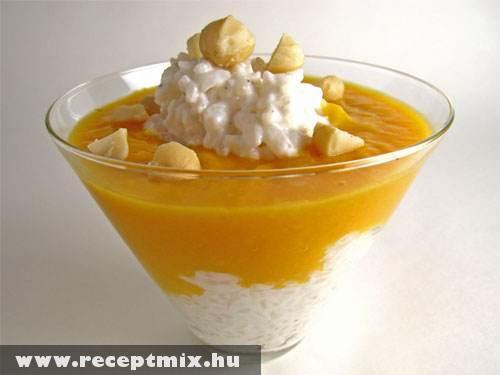 Puding: mangó, kókusz, rizs, karamell - fincsi!