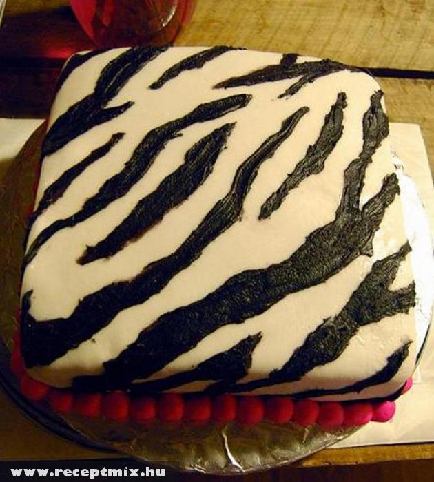 Zebra mintás sütemény